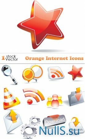 Оранжевые иконки интернета