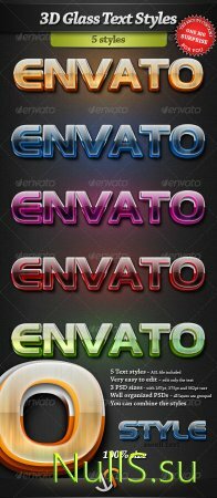 3D Glass Text Styles от GraphicRiver