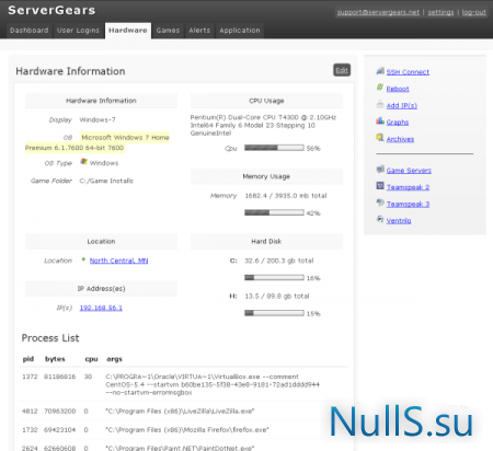 Server Gears Nulled 2.0.10 - скрипт мониторинга игрового сервера